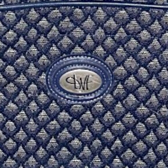 Diane Von Furstenberg Blue Diamond Pattern Travel Bag Tote - Picture 2 of 11